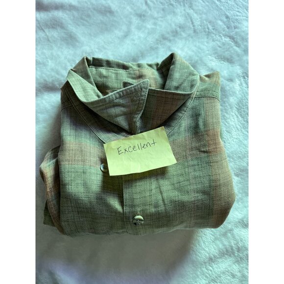 Territory Ahead Mens Button-Down Long Sleeve Plaid Shirt Cotton Green Casual - Picture 8 of 8
